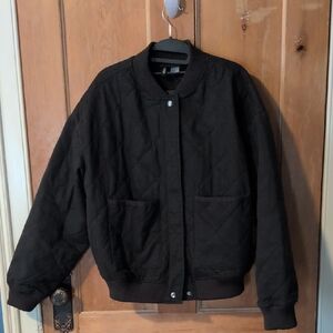 H&M Quilted Bomber Jacket - Black